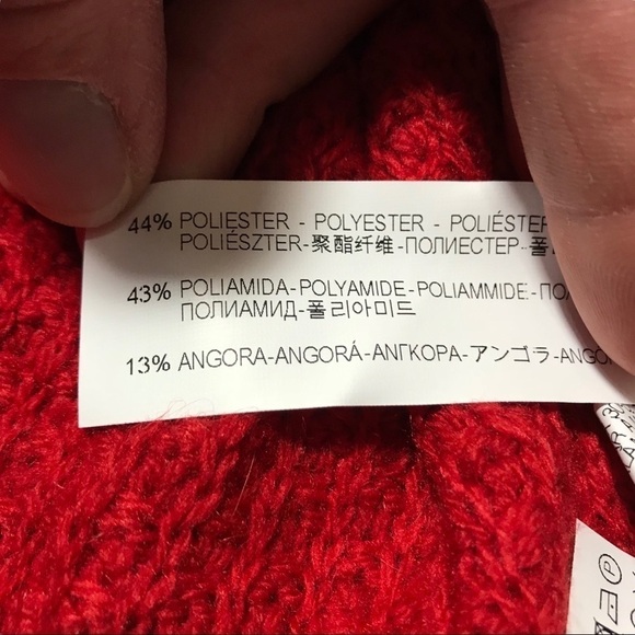 New Zara Knit Womens Sweater Medium angora Orange - Picture 6 of 6